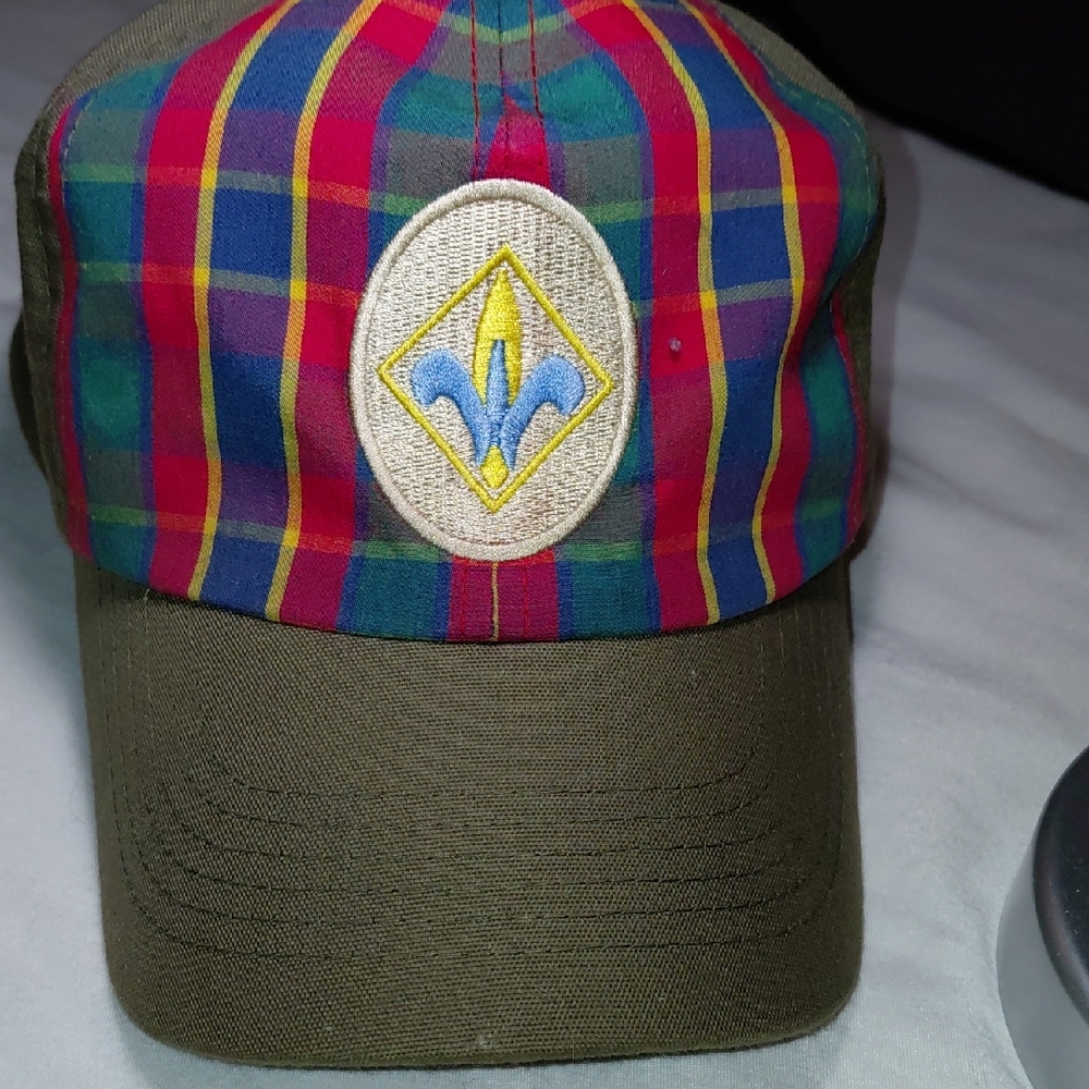 Boy Scouts Of America Webelo Strapback Hat Green M/L Plaid Web Twill Uniform Cap